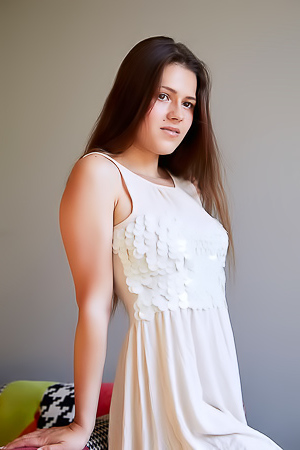 Serina Gomez Strokes Her Puffy Nipples And Parts Her Soft Thighs