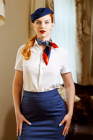 Sharon White And Leya Desantis Shine In Cabin Crew Fantasy With Feoldoes